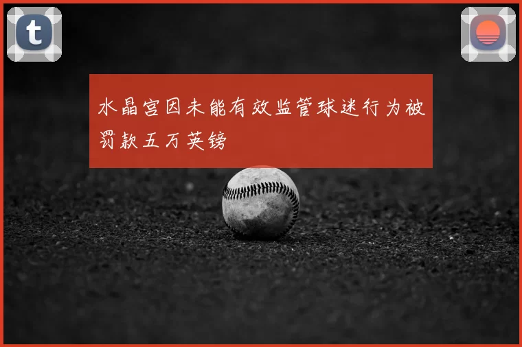 水晶宫因未能有效监管球迷行为被罚款五万英镑