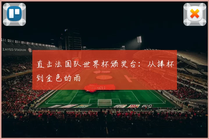 直击法国队世界杯颁奖台：从捧杯到金色的雨
